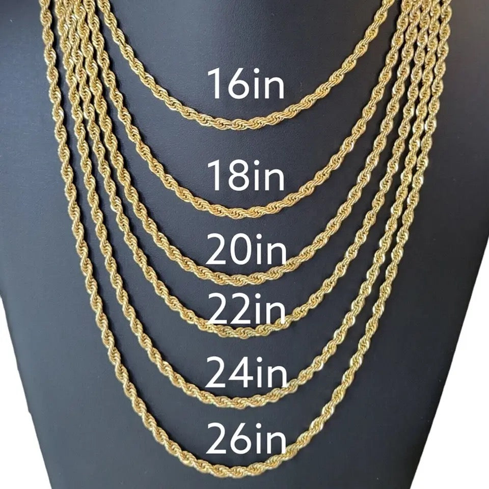 Rope chain made in stainless steel